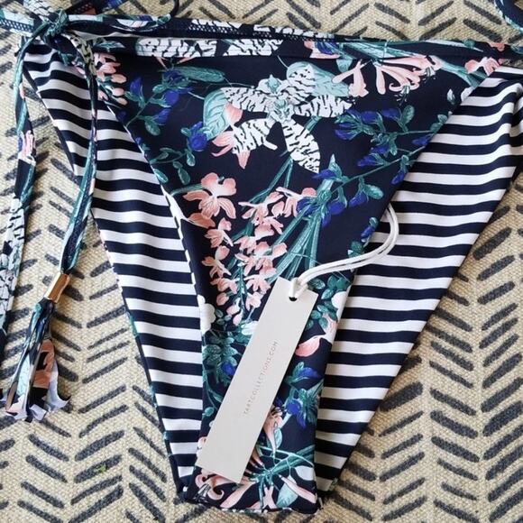 NWT Tart Collections Floral Tie Bikini Bottom Size Large Swimwear Summer Travel - Picture 2 of 5